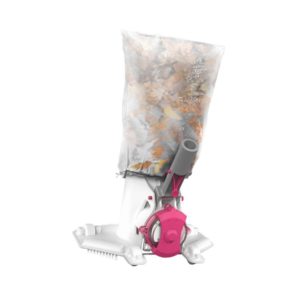 White and pink vacuum cleaner with net