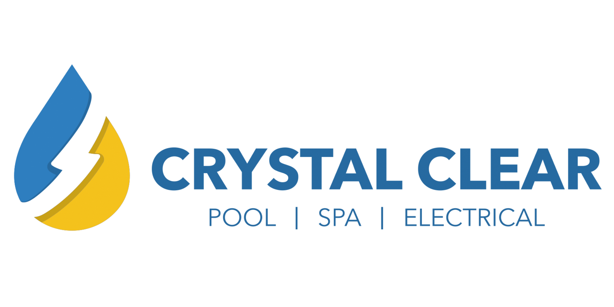 Crystal Clear Pool Spa Electrical Logo on white background