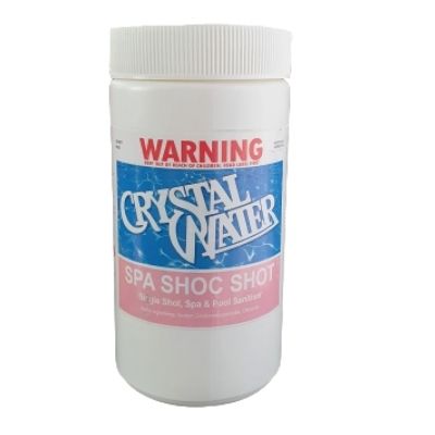 White container of spa chlorine pills